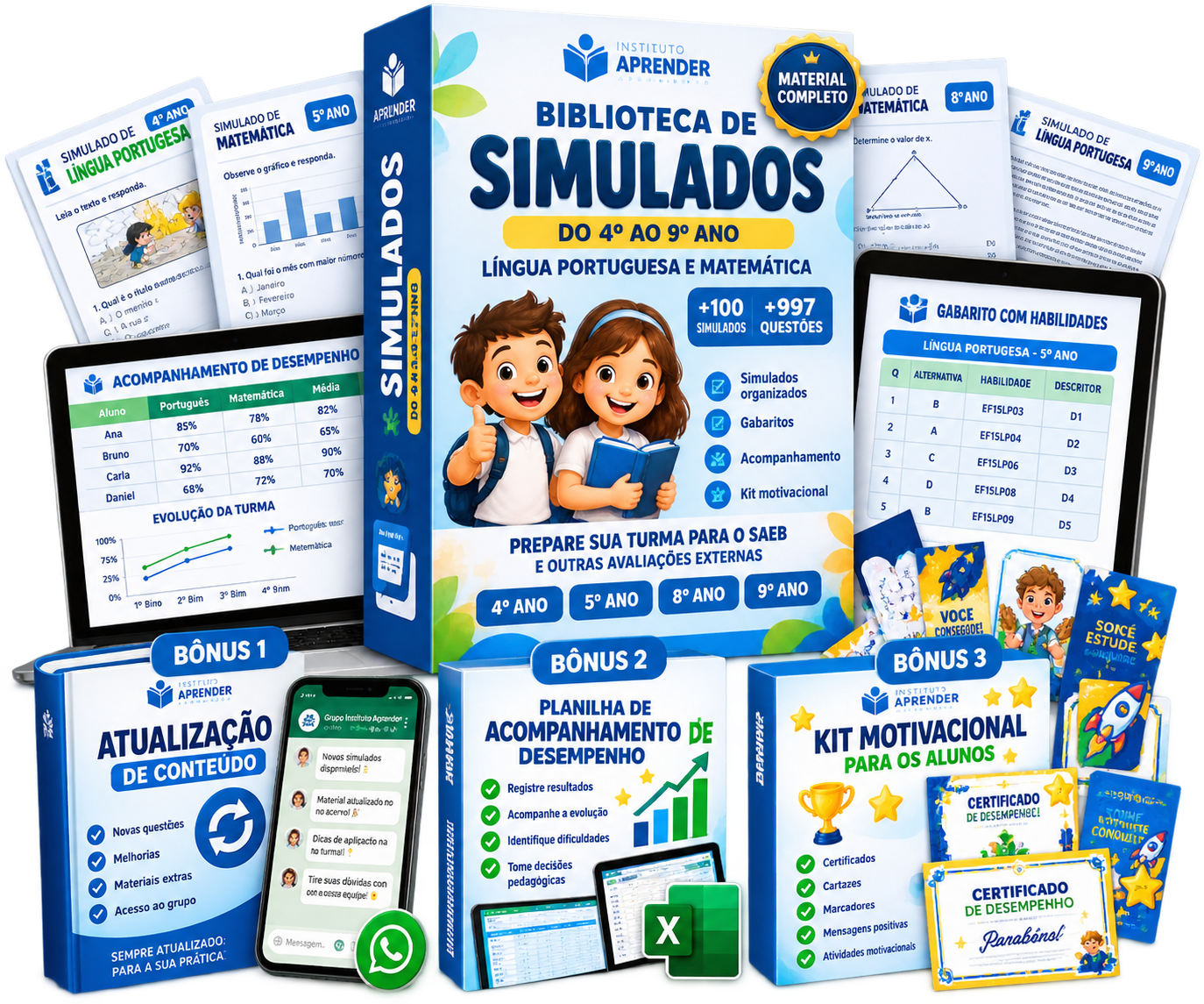 Pacote Completo Simulados SAEB